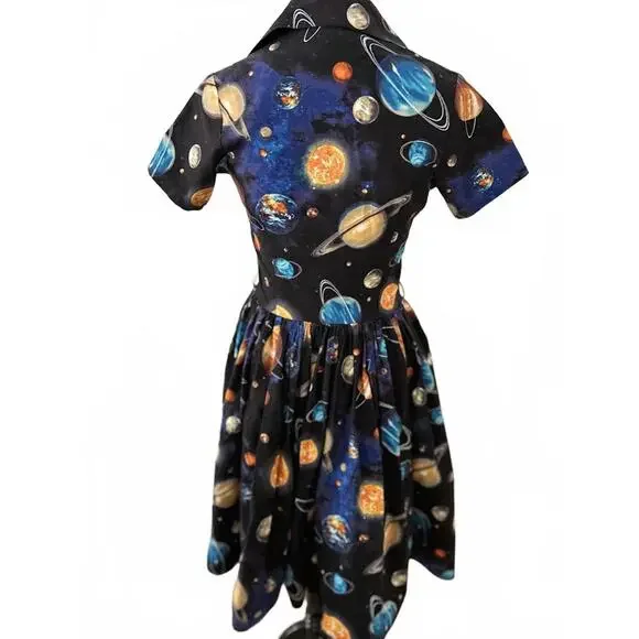 Retro Inspired Pin Up style dress by Bernie Dexter Space Planets A 1950 vibe - Picture 4 of 8